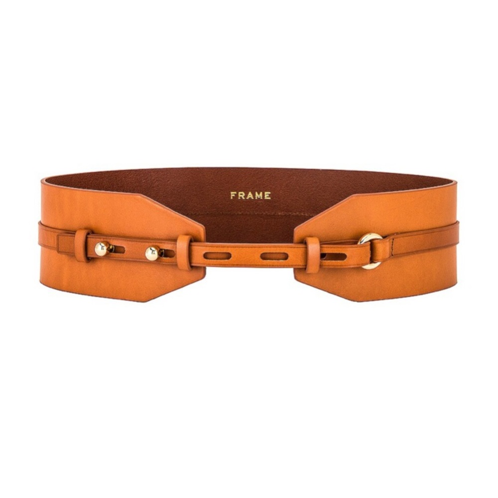 Frame Waist Belt in Natural 100% Genuine Cow Leather